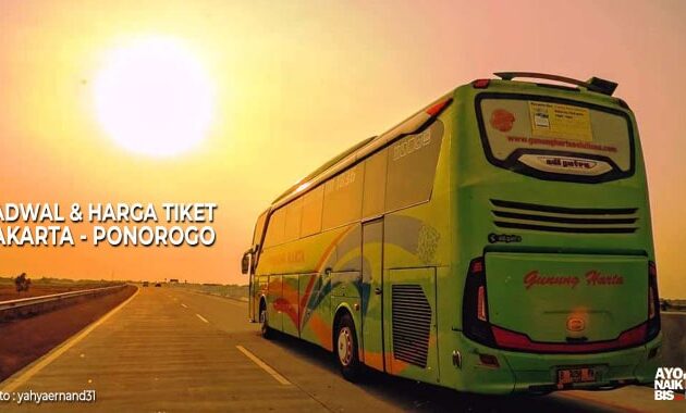 Tiket Bus Jakarta Ponorogo