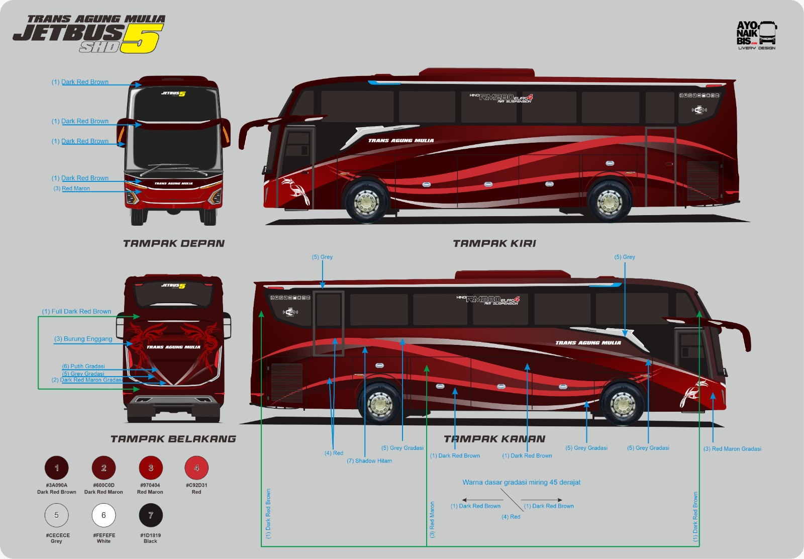 Livery Jetbus 5 Bus Agung Mulia