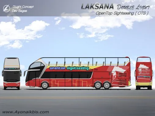 Desain bus Double Decker Dlight OTS