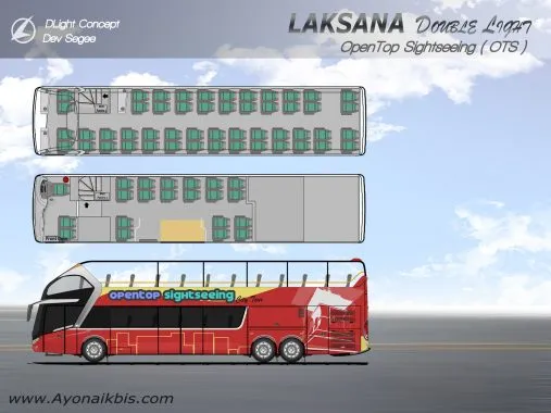 Desain bus Double Decker Dlight OTS