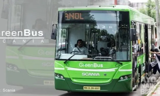 Green bus Scania