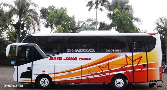 Sisi samping bus terbaru Morodadi Prima
