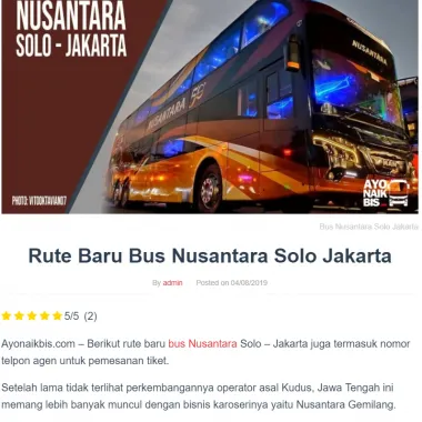 Berita Bus Nusantara Solo Jakarta