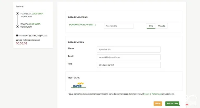 Data Tiket Online
