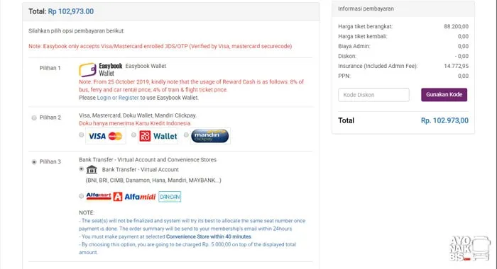 Bayar Tiket Bus Online Sugeng Rahayu