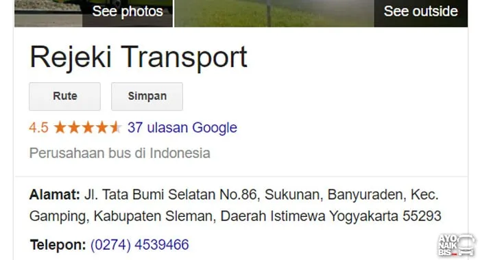 Alamat Rejeki Transport
