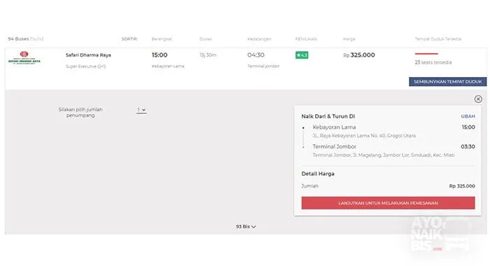 Pemesanan Tiket Safari Dharma Raya