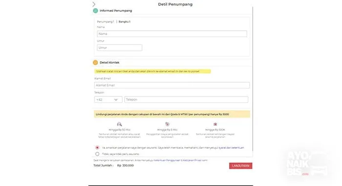Data Pemesanan Tiket