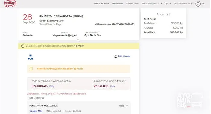 Pembayaran Tiket Online